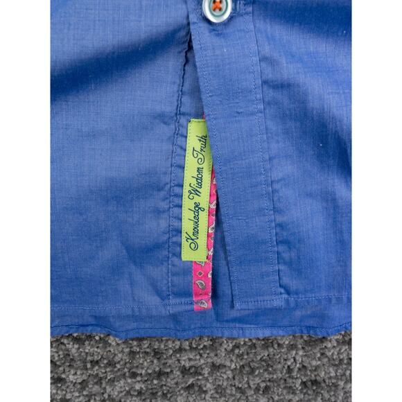 Robert Graham Shirt Mens XL Blue Tailored Fit Cotton Long Sleeve Designer City - Picture 6 of 12